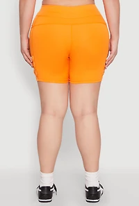 Plus Caged Mesh Detail Side Pocket Bike Shorts