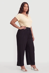 Plus Drawstring Waist Carpenter Dress Pants