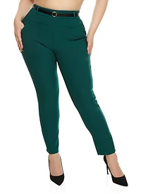 Plus Scuba Belted Pull On Pants