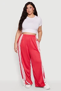 Plus Side Striped Wide Leg Sweatpants