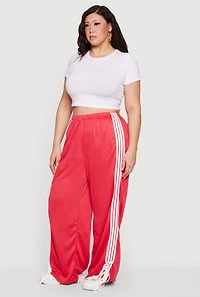 Plus Side Striped Wide Leg Sweatpants