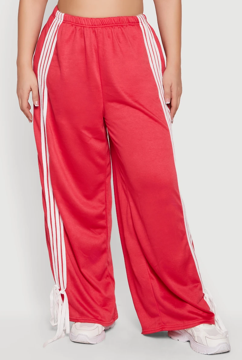 Plus Side Striped Wide Leg Sweatpants