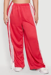 Plus Side Striped Wide Leg Sweatpants