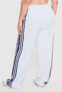 Plus Side Stripe Drawstring Waist Track Pants