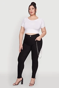 Womens Plus Chain Detail Cargo Pants,