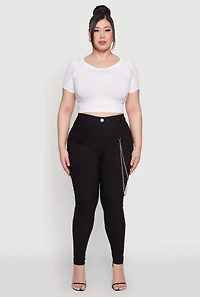 Womens Plus Chain Detail Cargo Pants,
