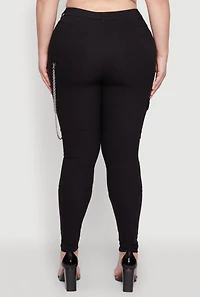 Womens Plus Chain Detail Cargo Pants,