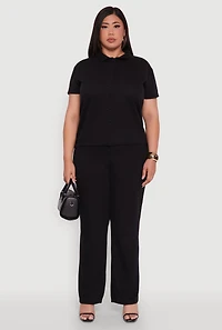 Womens Plus Fleece Button Front Shirt,