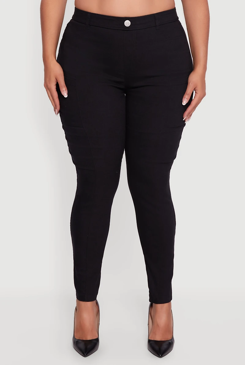 Womens Plus Size Hyper Stretch Dress Pants with Cell Phone Pockets, Black, Size 3X