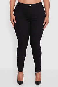 Plus Hyper Stretch Dress Pants with Cell Phone Pockets