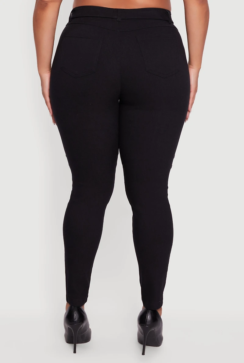 Plus Hyper Stretch Dress Pants with Cell Phone Pockets