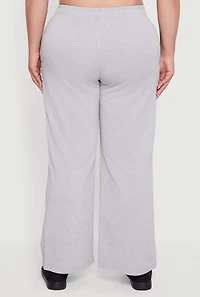 Plus Fleece Lined Varsity Striped Sweatpants