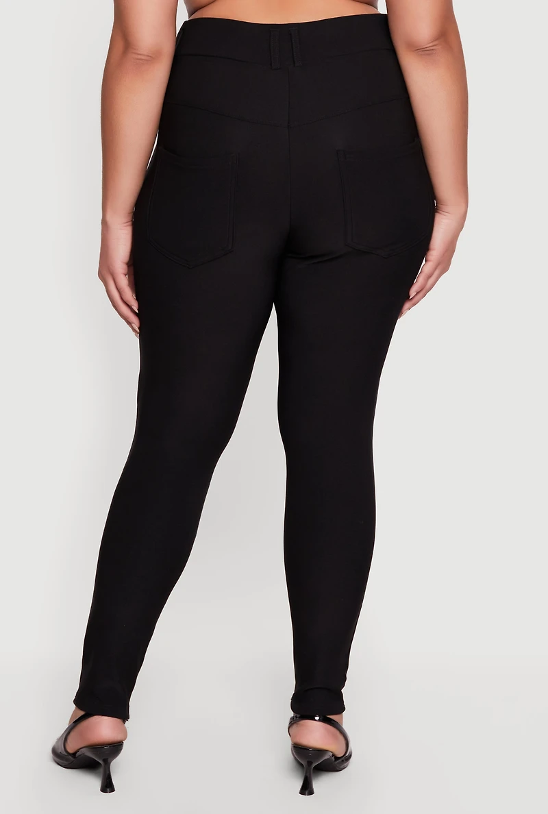 Plus Studded Detail High Waisted Dress Pants