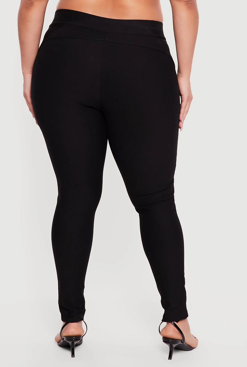 Plus Ponte Pull On Skinny Pants