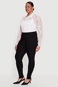 Plus Stretchy High Waisted Dress Pants