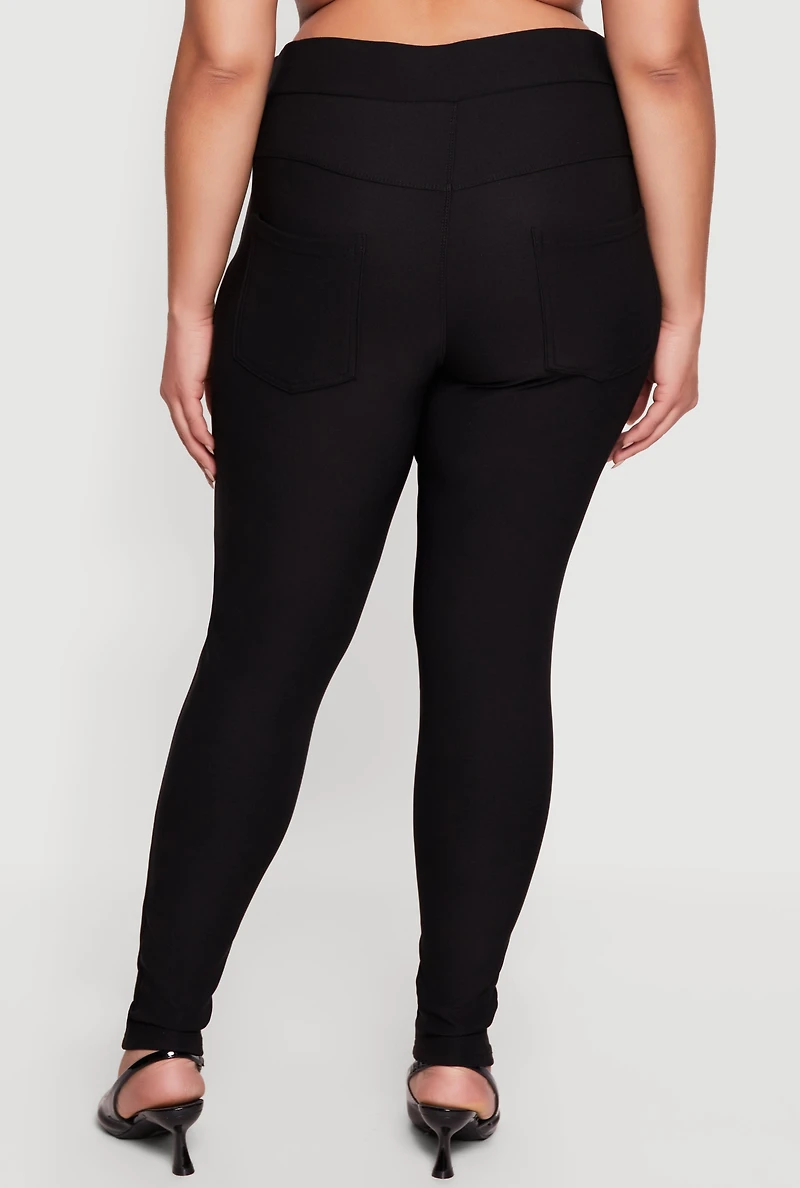 Plus Stretchy High Waisted Dress Pants