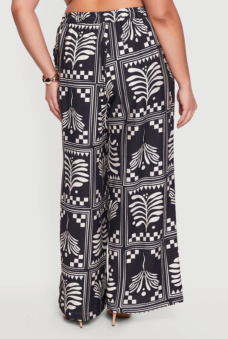 Plus Printed Pattern Palazzo Pants