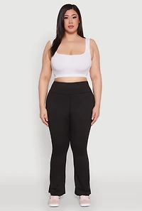 Womens Plus Snatched High Waisted Flared Active Pants, 3X