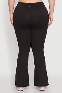 Womens Plus Snatched High Waisted Flared Active Pants,