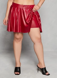 Plus Faux Leather Skater Skirt