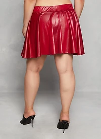 Plus Faux Leather Skater Skirt