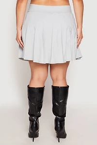 Womens Plus Size High Waisted Pleated Skirt, Grey, Size 2X
