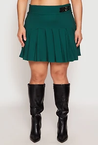 Plus High Waisted Pleated Skirt