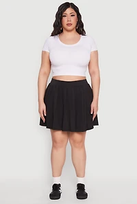 Womens Plus Pleated Tennis Skirt,