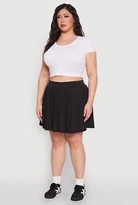 Womens Plus Pleated Tennis Skirt,