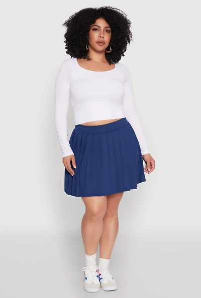 Womens Plus Pleated Tennis Skirt, 1X
