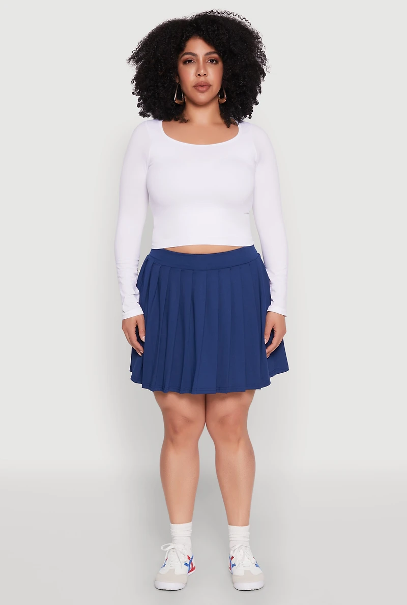 Womens Plus Pleated Tennis Skirt, 1X