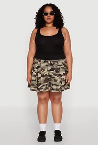 Womens Plus Size Printed Pattern Pleated Skirt, Multi, Size 3X