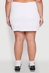 Womens Plus Size Contrast Trim Skort, White, Size 2X
