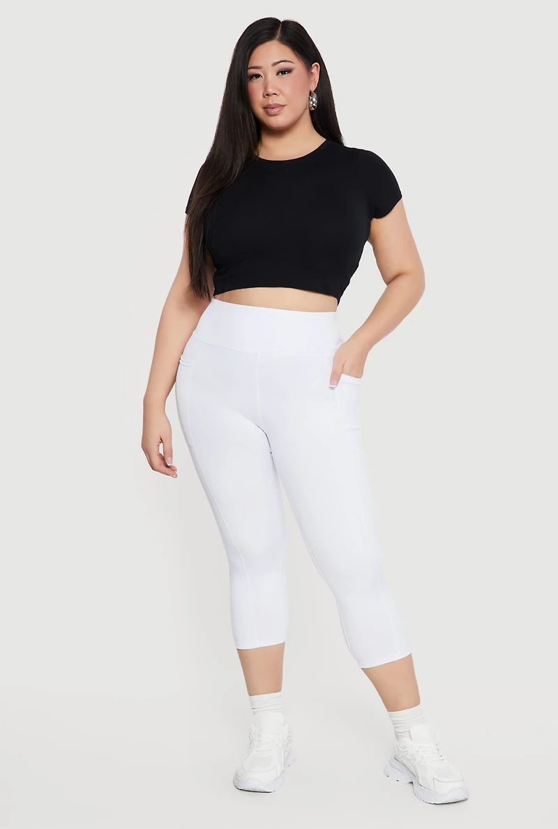 Plus Capri Leggings with Side Pockets