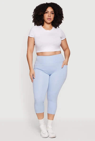 Plus Capri Leggings with Side Pockets