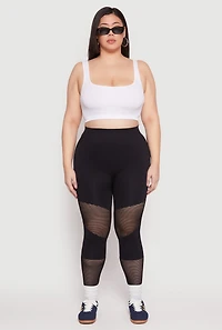 Plus Fishnet Detail Seamless Leggings