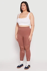 Womens Plus Fishnet Detail Seamless Leggings,