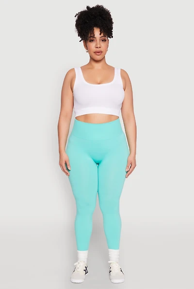 Womens Plus High Waisted Seamless Leggings,