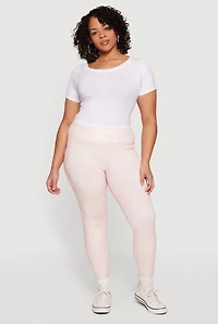 Plus Patterned Leggings with Cell Phone Pockets