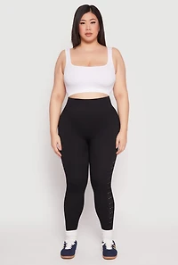 Plus Side Laser Cut Seamless Leggings