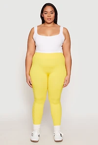 Plus Side Laser Cut Seamless Leggings