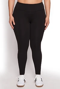 Womens Plus Size High Waist Side Pocket Leggings, Black, Size 1X