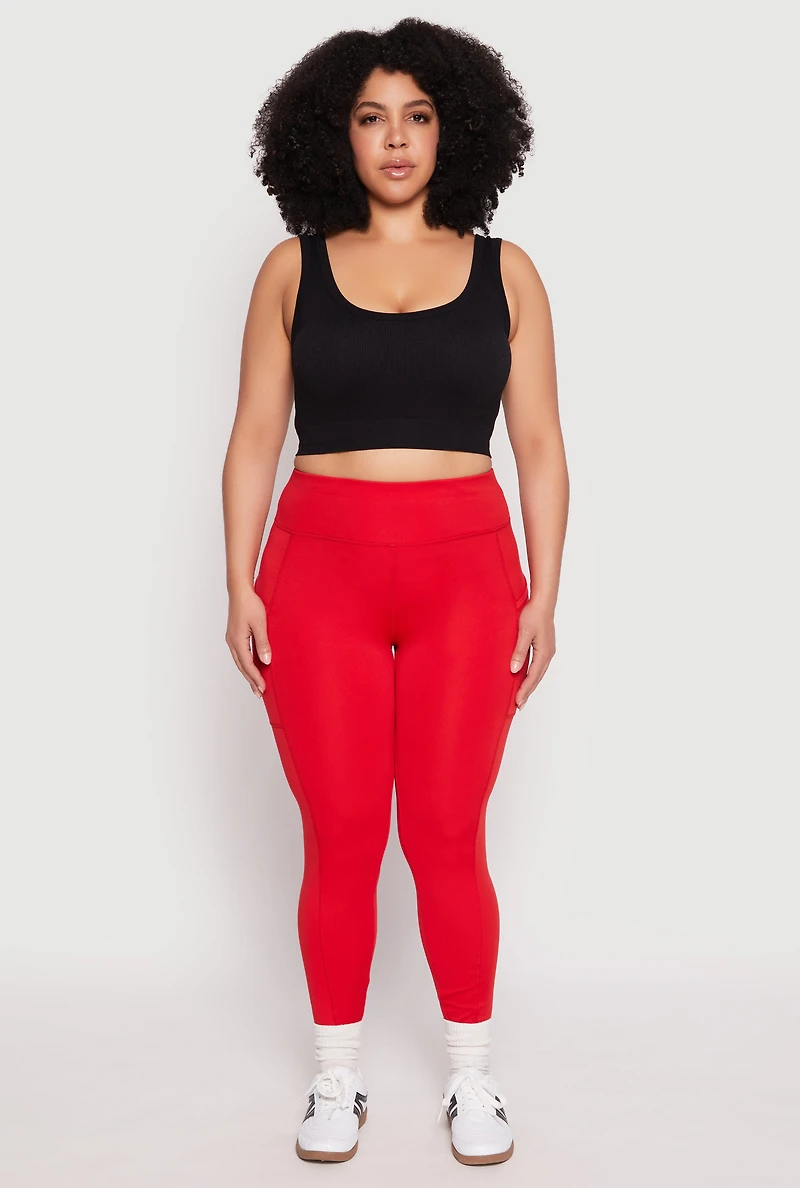 Plus High Waist Side Pocket Leggings