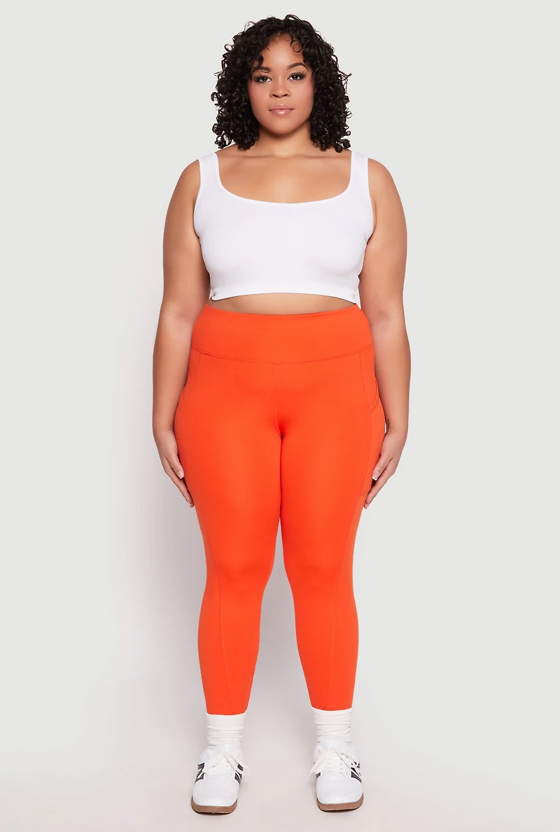 Plus High Waist Side Pocket Leggings