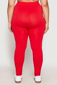 Womens Plus Size Seamless Cut Out Side Leggings, Red, Size 2X-3X