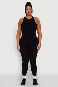 Plus High Waisted Greek Key Side Stripe Leggings