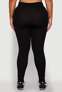 Plus High Waisted Greek Key Side Stripe Leggings