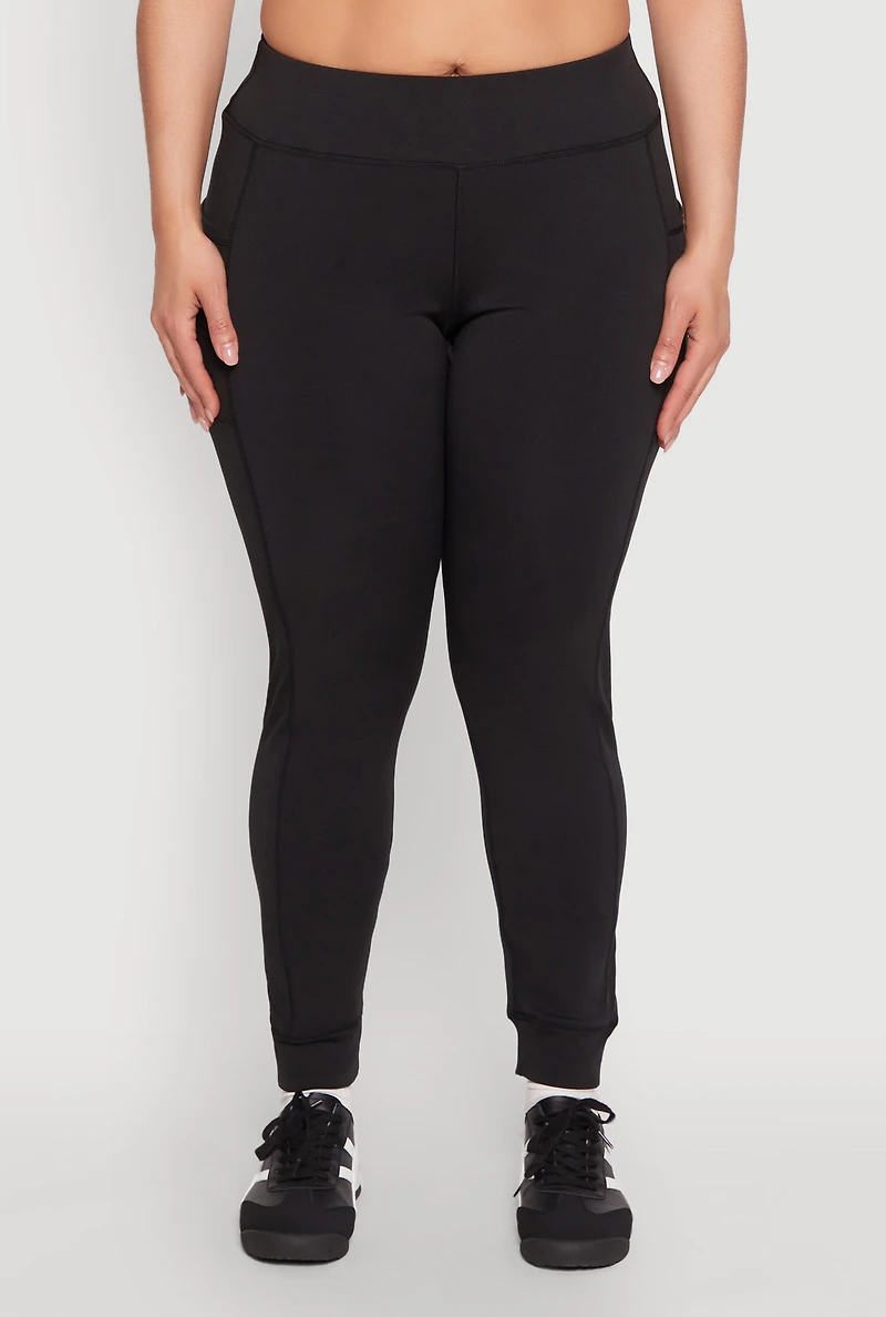 Womens Plus High Waisted Cell Phone Pocket Leggings,