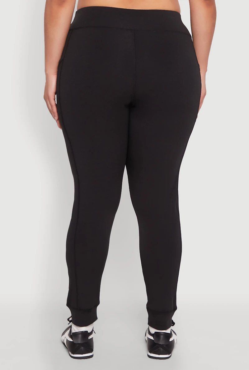 Womens Plus High Waisted Cell Phone Pocket Leggings,
