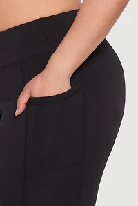 Womens Plus High Waisted Cell Phone Pocket Leggings,